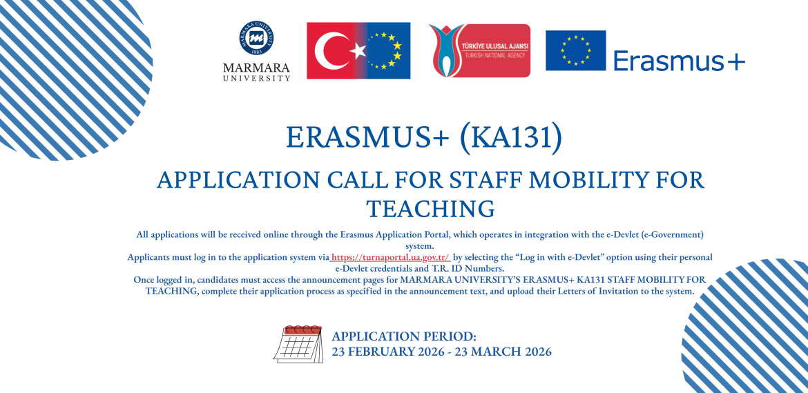 ERASMUS+ KA131 APPLICATION CALL FOR STAFF MOBILITY FOR TEACHING